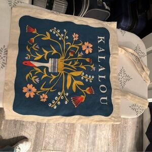 Kalalou Floral Canvas Tote Bag